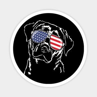 Proud Patriotic Labrador Lab American Flag dog Magnet